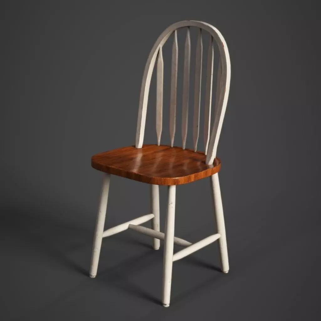 Wooden Chair Polished Low-poly 3D model