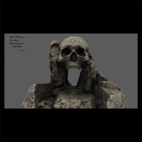 skull cave Low-poly 3D model