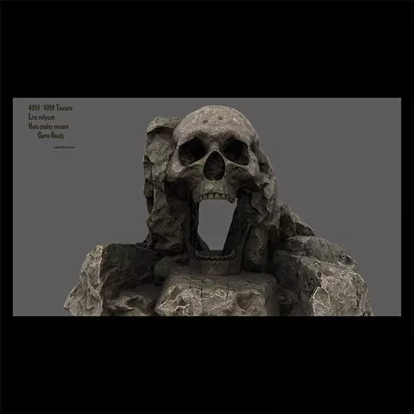 skull cave Low-poly 3D model