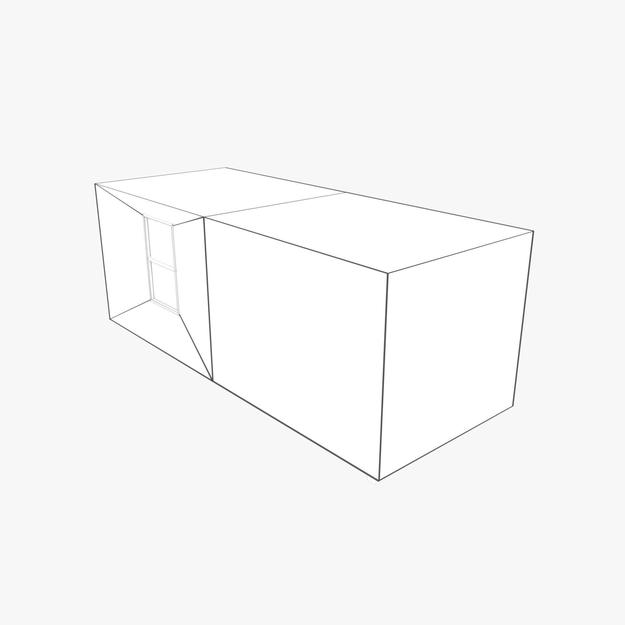 Cabin Containers - White Low-poly 3D model_13