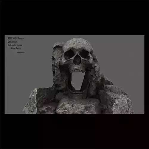 skull cave 1 Low-poly 3D model