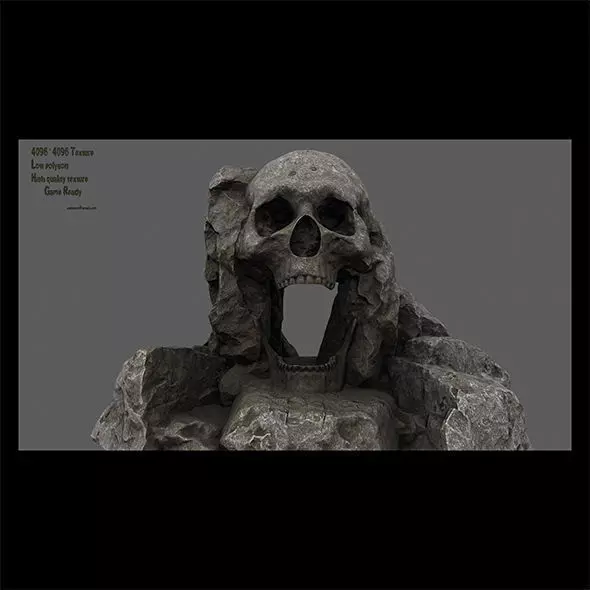 skull cave 1 Low-poly 3D model