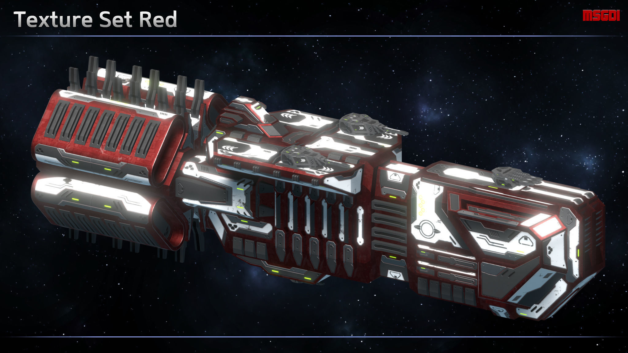 Spaceship Enkar Republic Cruiser Pertun Low-poly 3D model_9