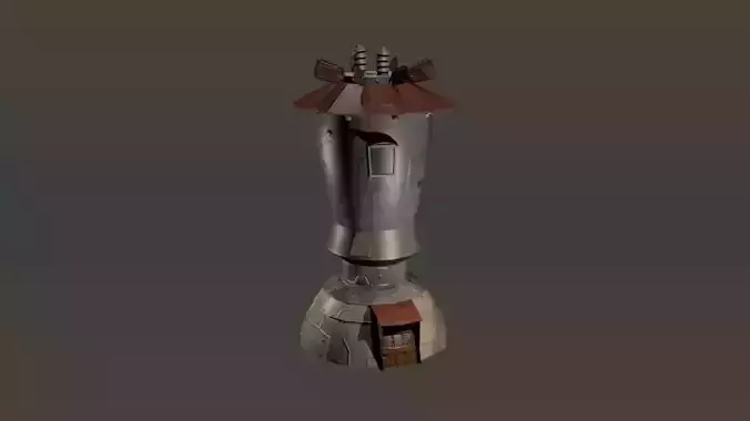 Metal Steam-Punk House - Game Asset - Textures Included