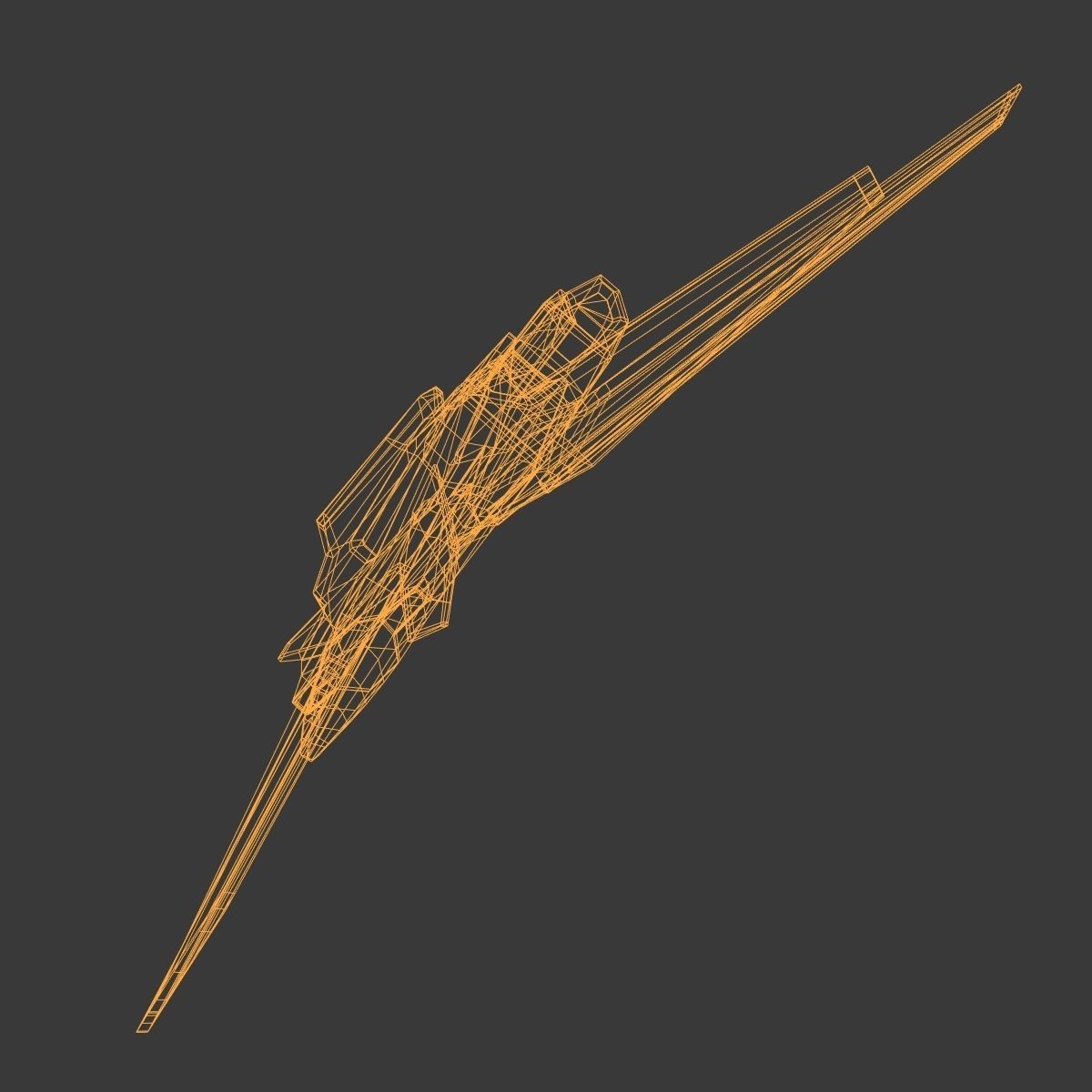 SpaceCraft fighter jet Low-poly 3D model_16