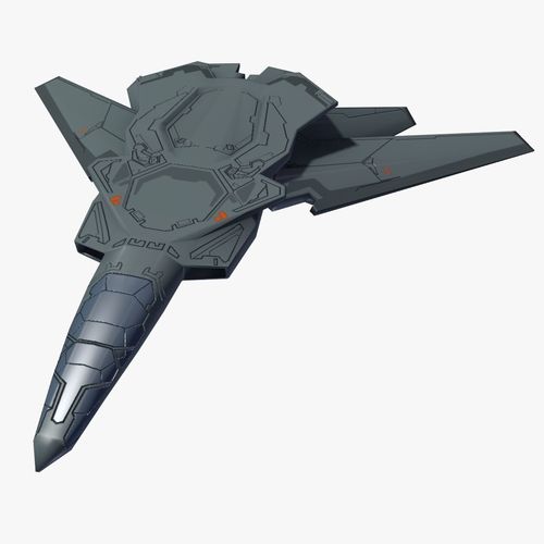 SpaceCraft fighter jet Low-poly 3D model