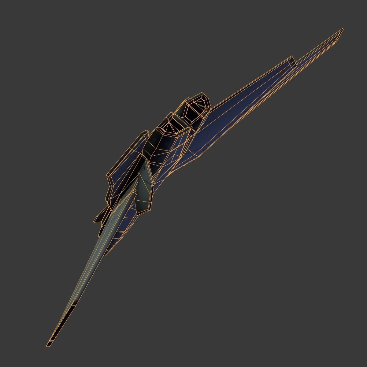 SpaceCraft fighter jet Low-poly 3D model_10