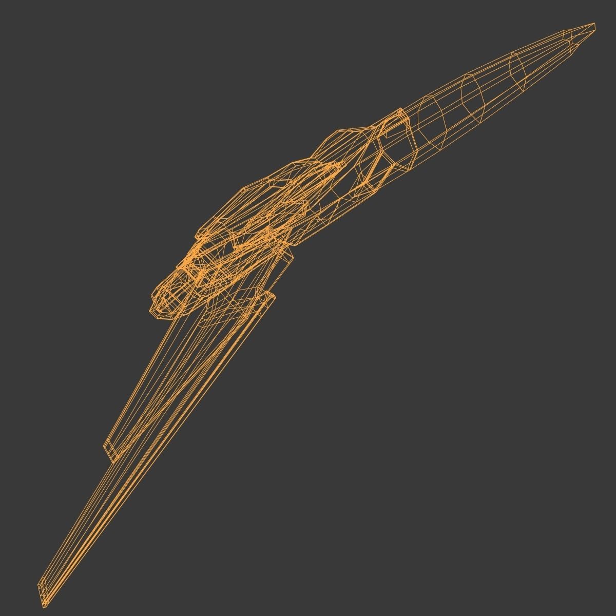 SpaceCraft fighter jet Low-poly 3D model_18