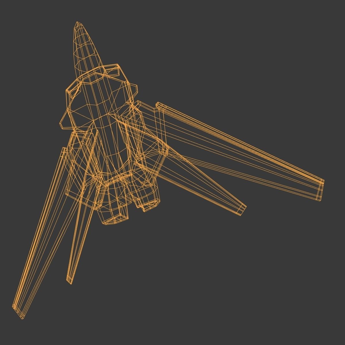 SpaceCraft fighter jet Low-poly 3D model_15