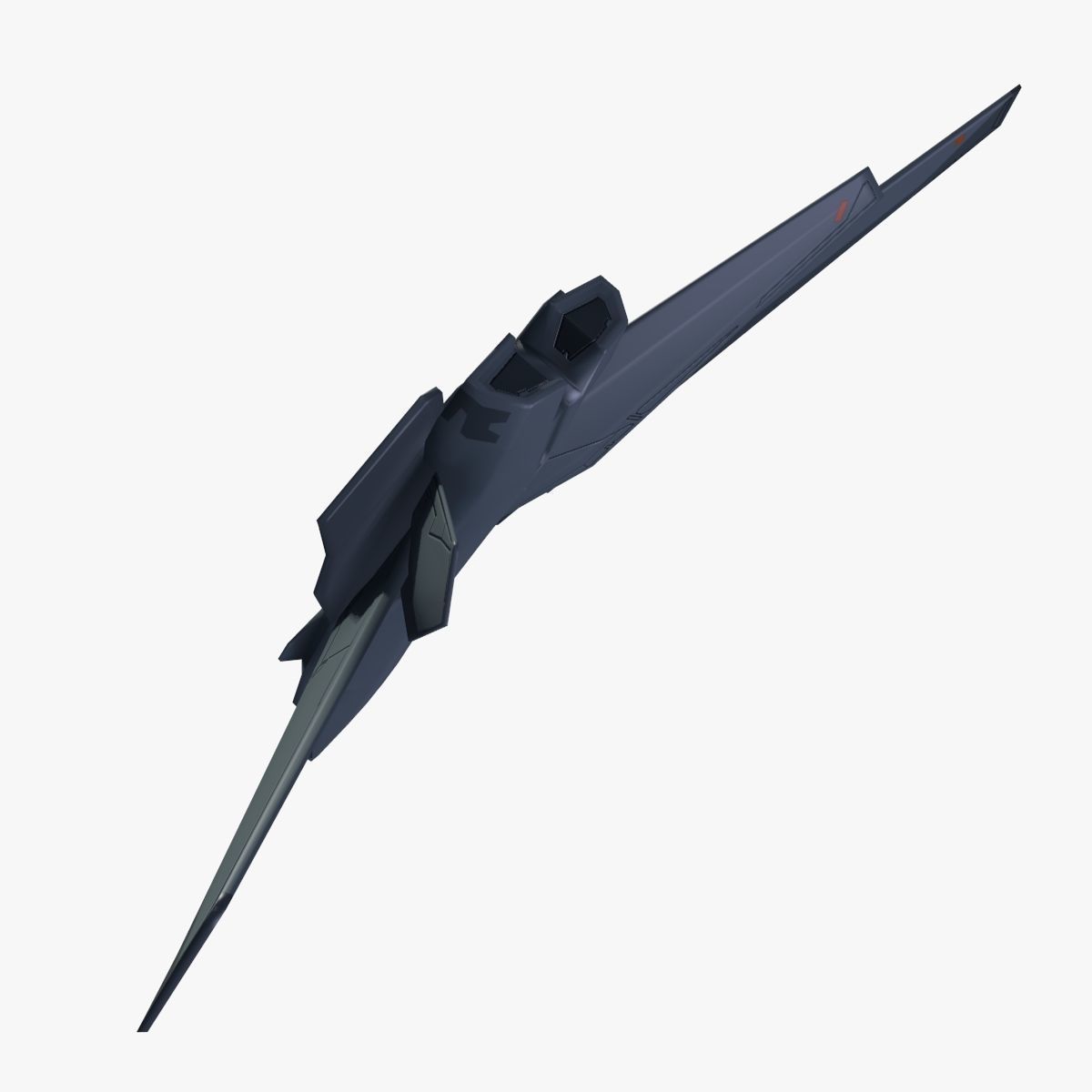 SpaceCraft fighter jet Low-poly 3D model_4