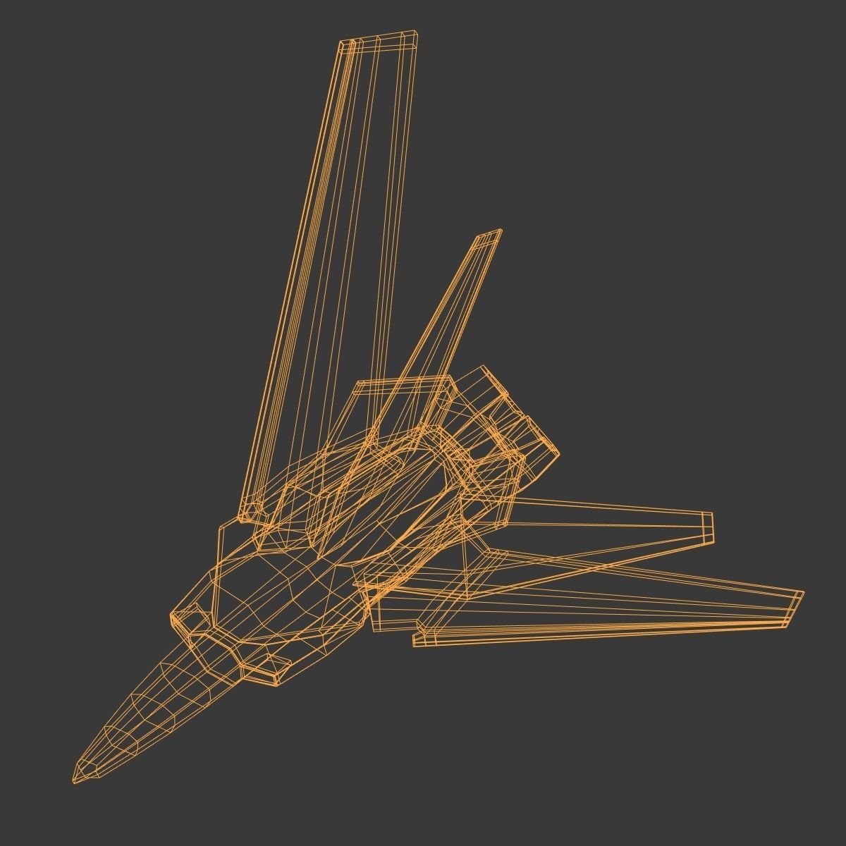 SpaceCraft fighter jet Low-poly 3D model_19
