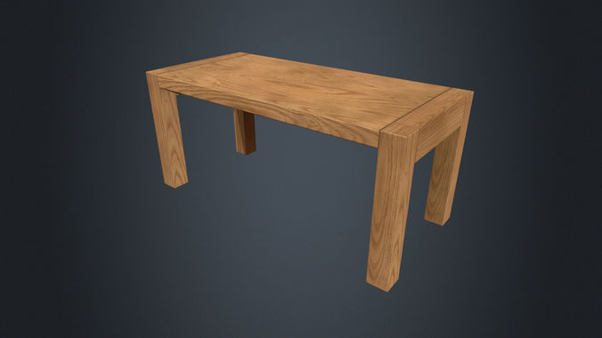 Wooden Table - Beech Table - Beech Furniture - Wood Furniture   Low-poly 3D model