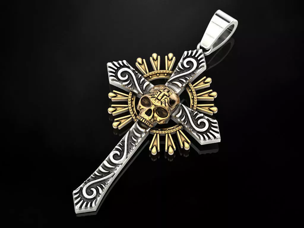 Skull Cross 3D print model_0