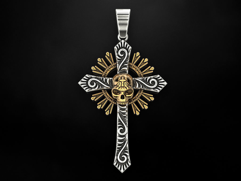 Skull Cross 3D print model_1