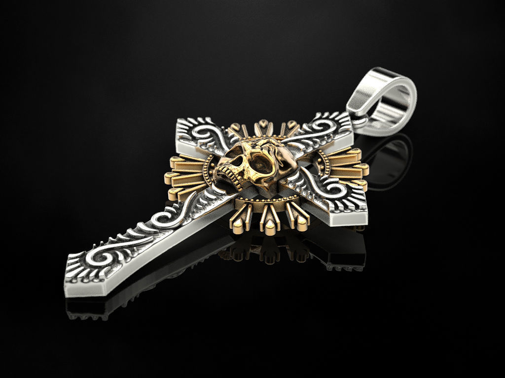 Skull Cross 3D print model_3