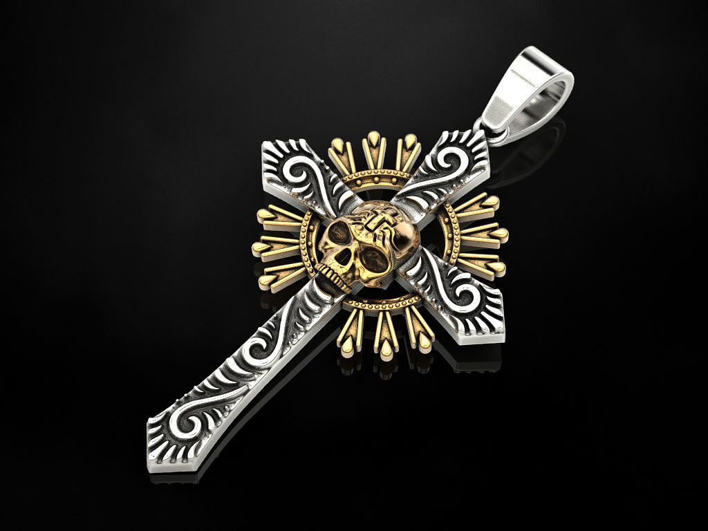 Skull Cross 3D print model_5