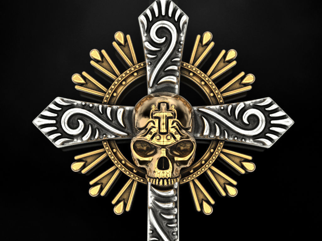 Skull Cross 3D print model_2