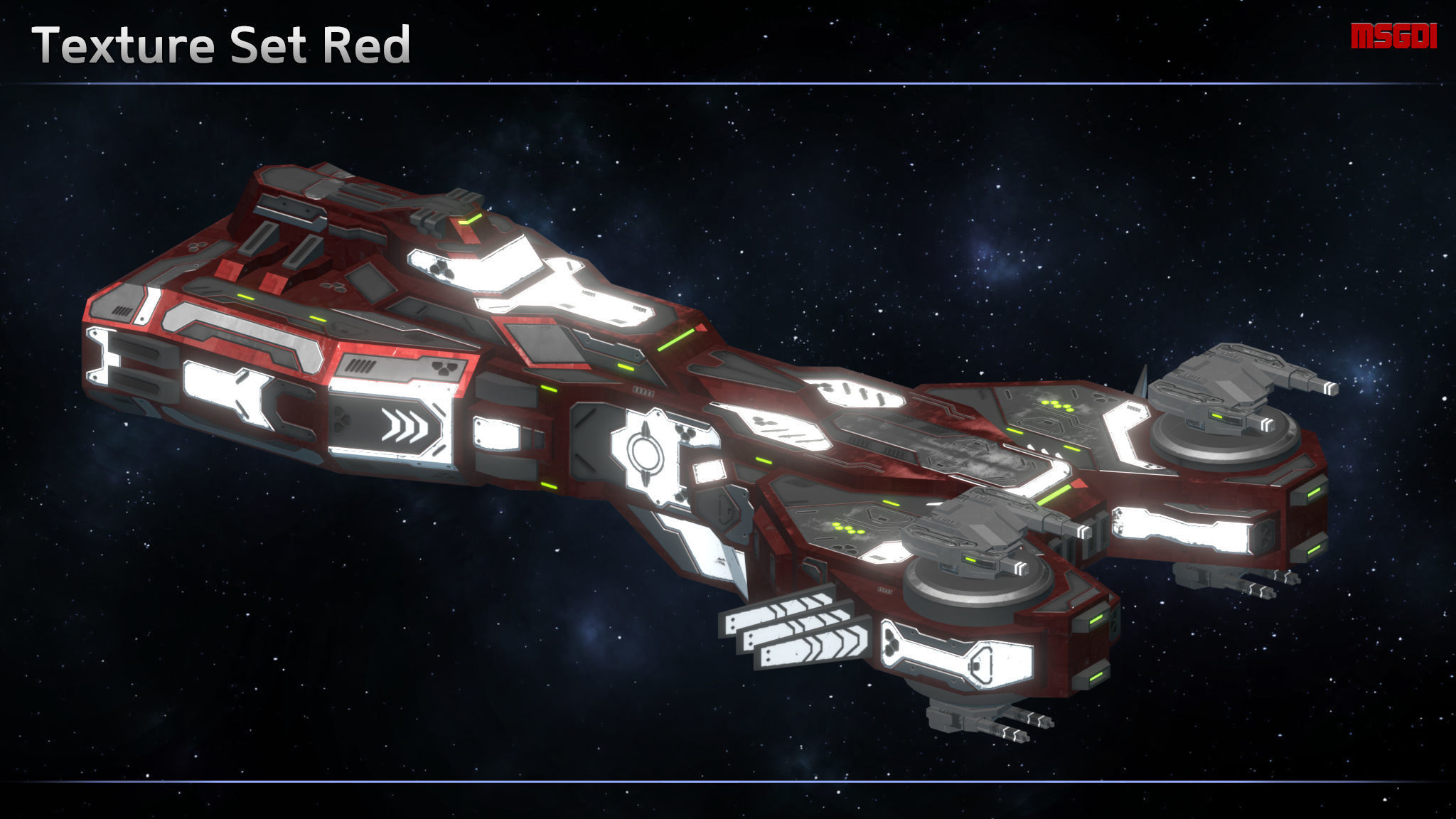 Spaceship Enkar Republic Frigate Kerzalk Low-poly 3D model_9
