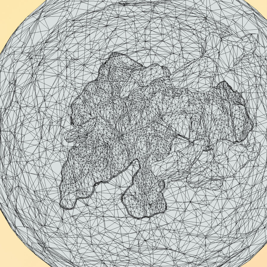 Sand Waterfall Island Mountain Low Polygon Art Low-poly 3D model_16