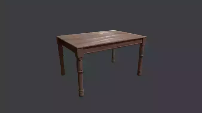 Walnut Dining Table - Wooden Table - Table - Wooden - Wood Desk Low-poly 3D model