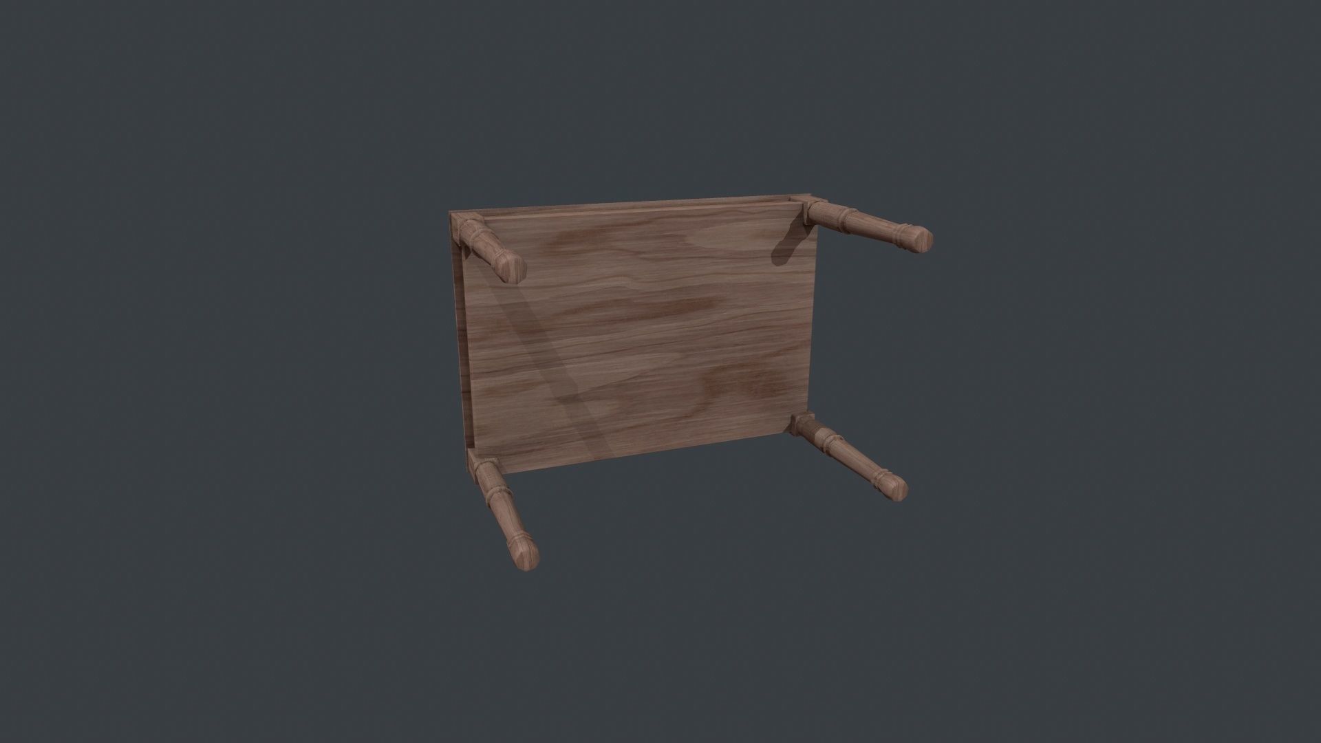 Walnut Dining Table - Wooden Table - Table - Wooden - Wood Desk Low-poly 3D model_10