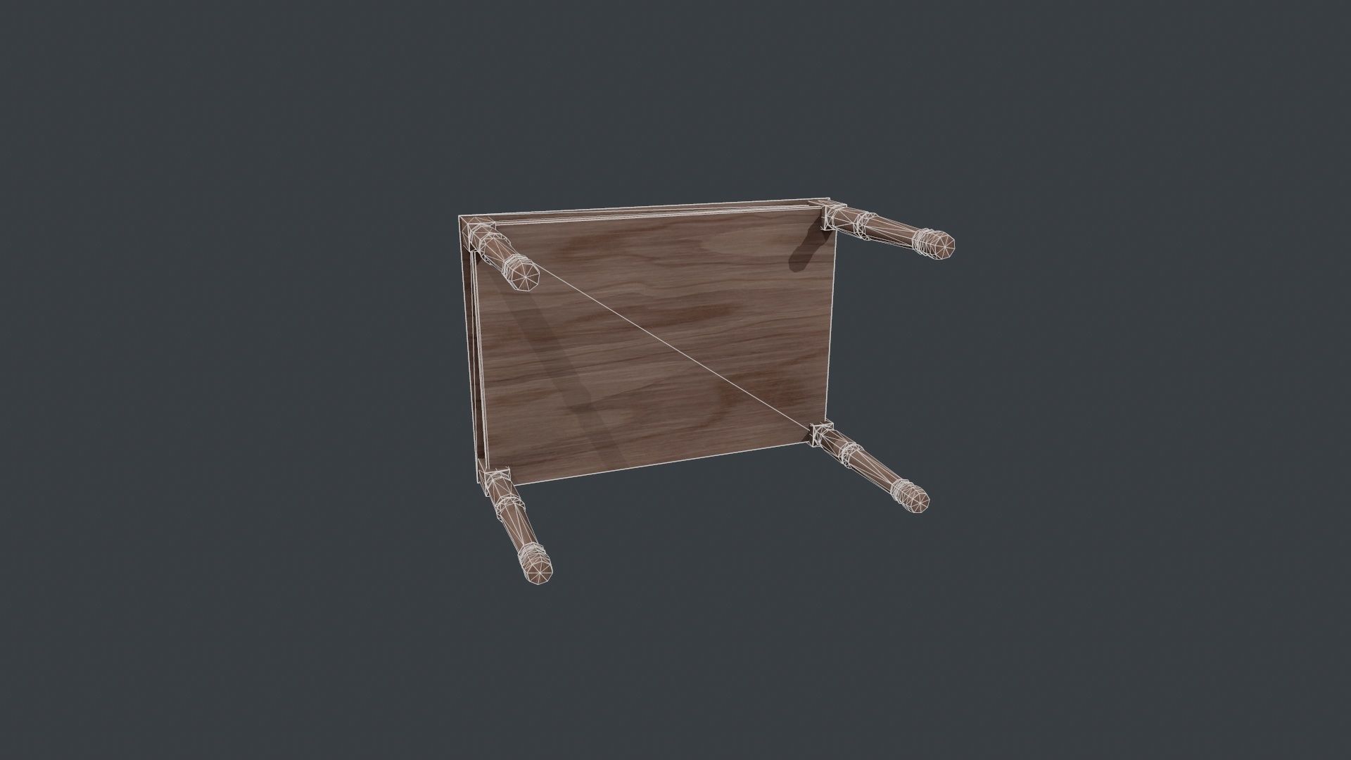 Walnut Dining Table - Wooden Table - Table - Wooden - Wood Desk Low-poly 3D model_12