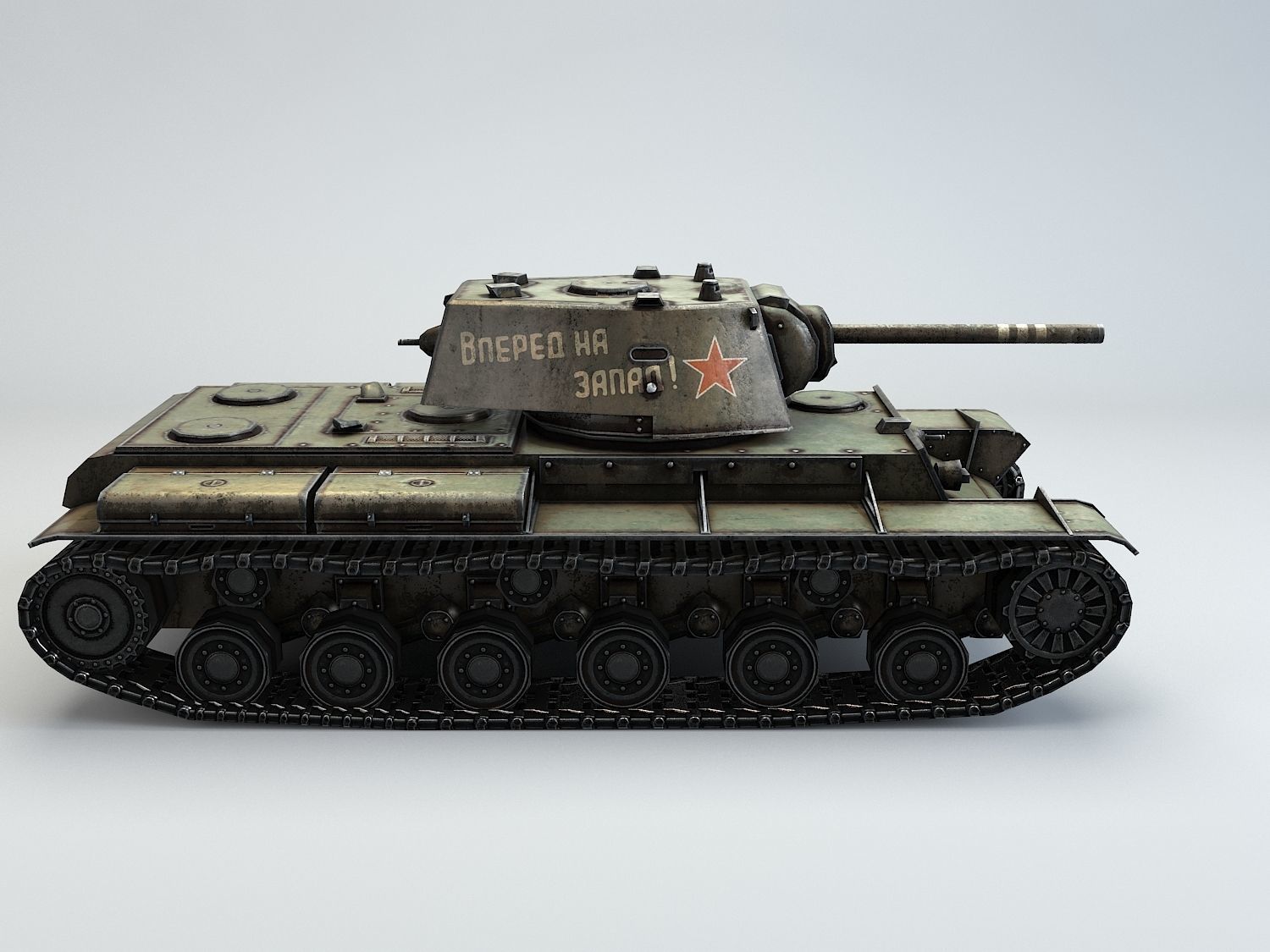 Low Poly KV -1 heavy tank Low-poly 3D model_9