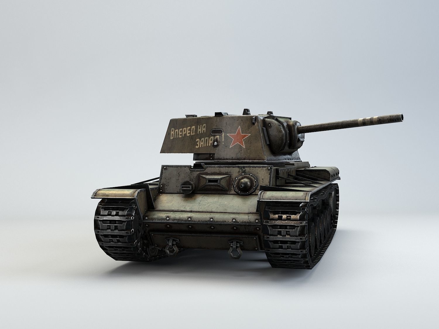 Low Poly KV -1 heavy tank Low-poly 3D model_11