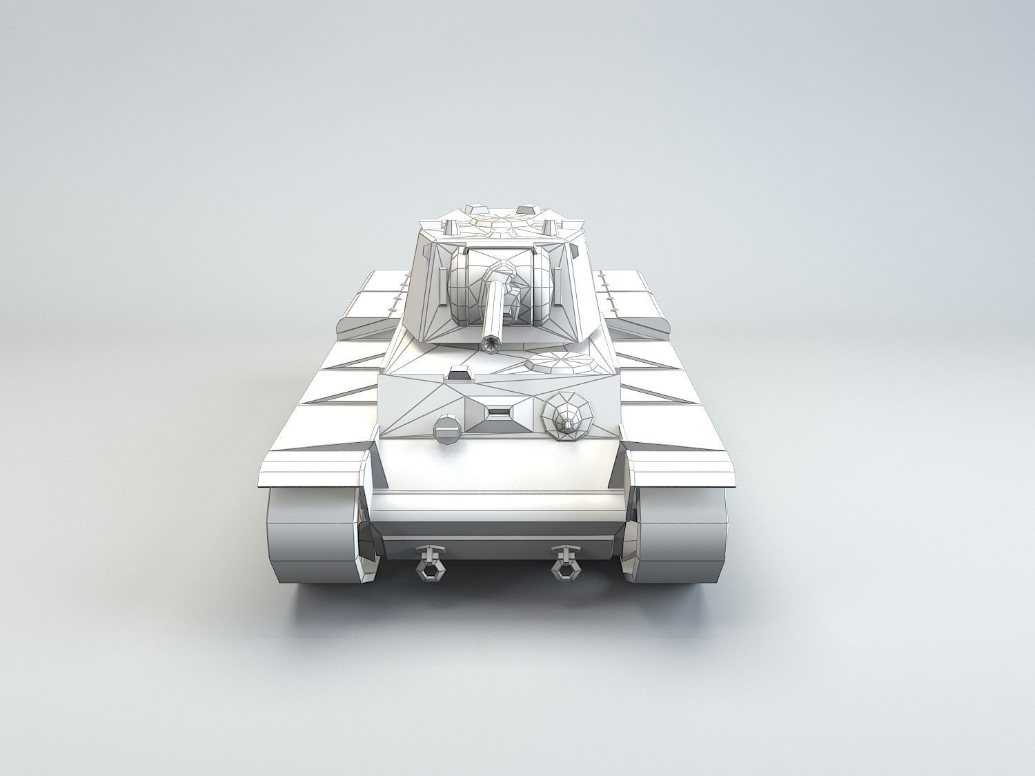 Low Poly KV -1 heavy tank Low-poly 3D model_7