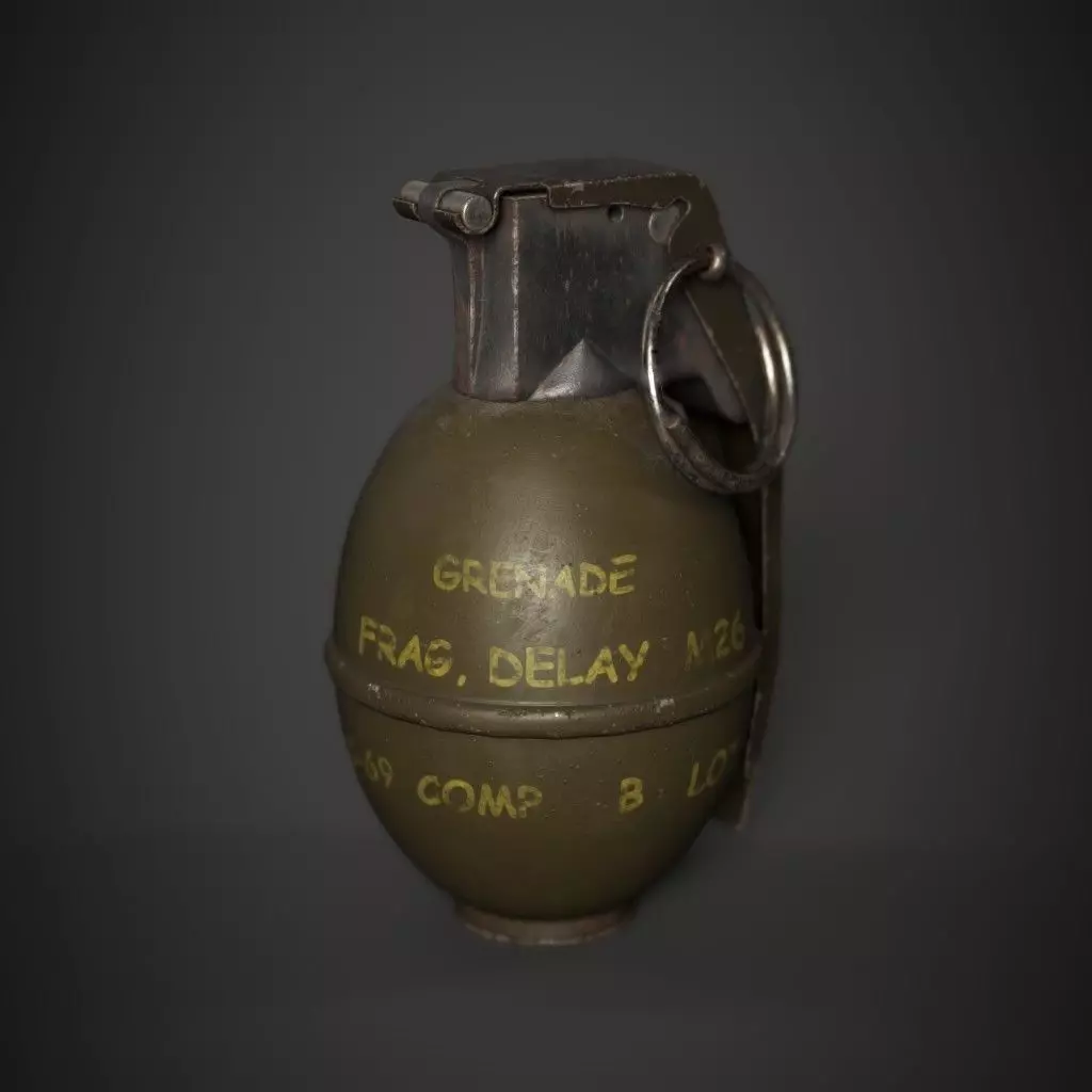 M26 Grenade Low-poly 3D model