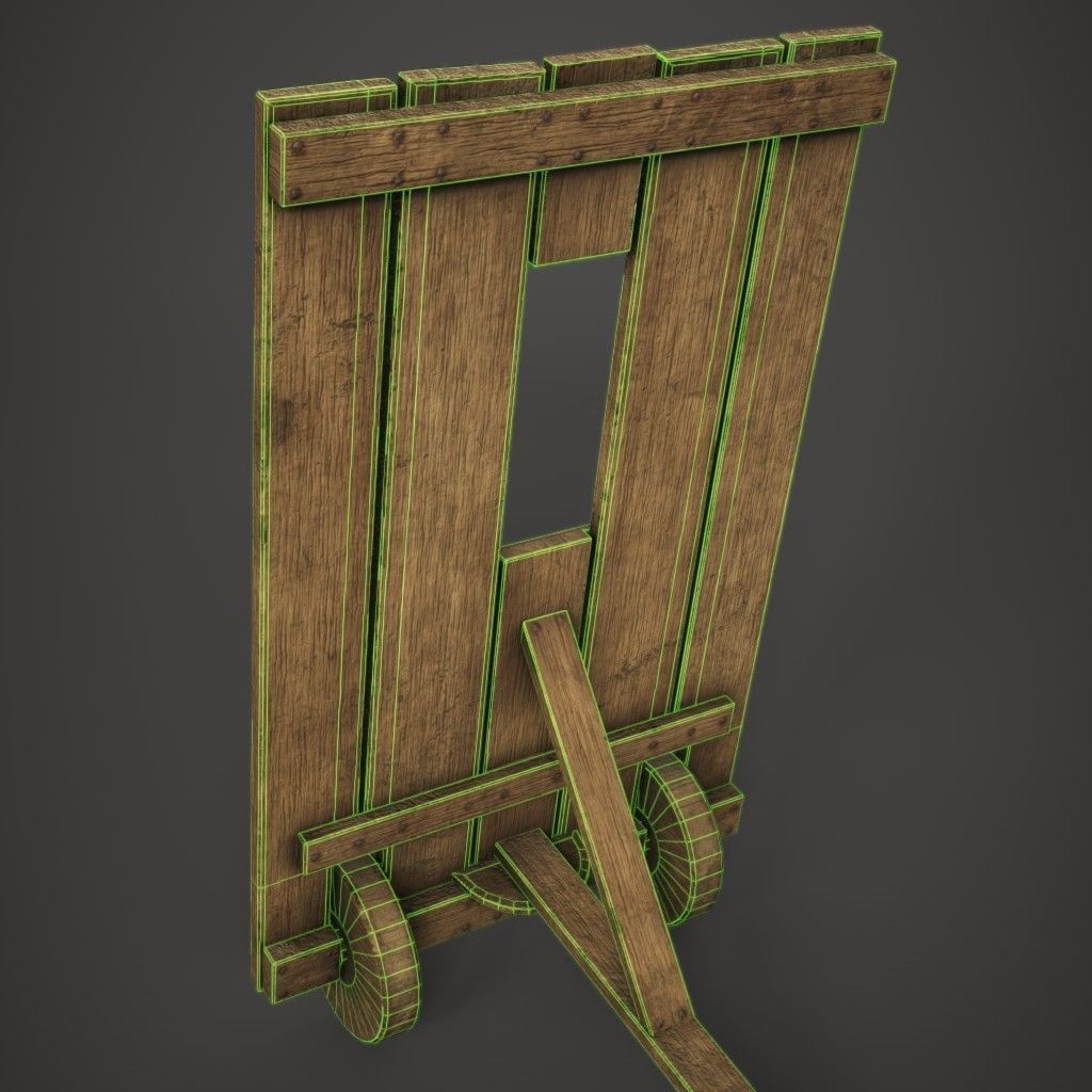 Medieval Mantlet Low-poly 3D model_8