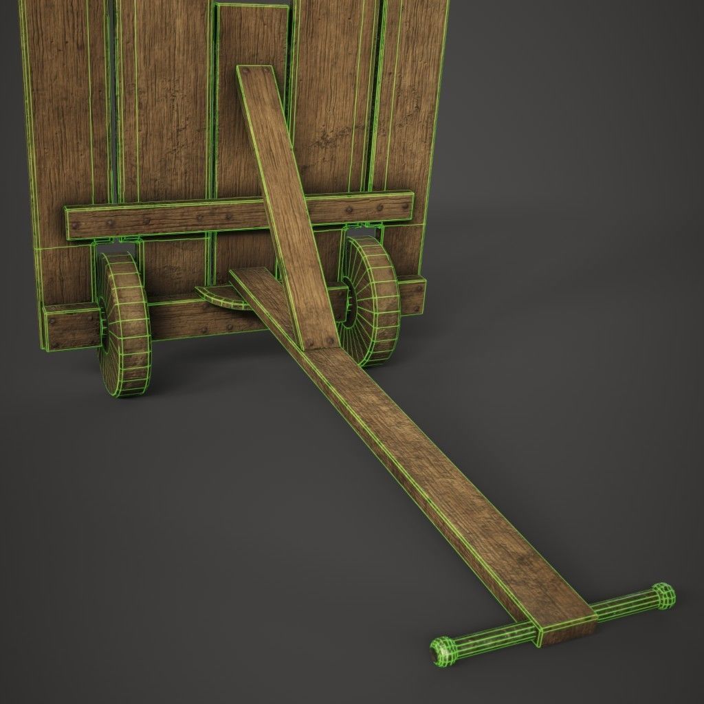 Medieval Mantlet Low-poly 3D model_9