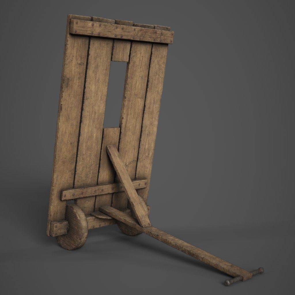 Medieval Mantlet Low-poly 3D model_2