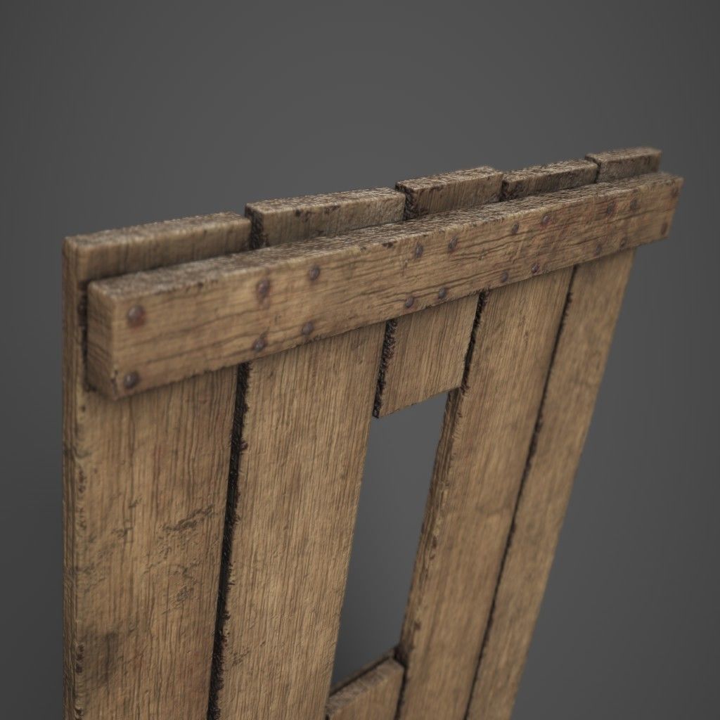 Medieval Mantlet Low-poly 3D model_5