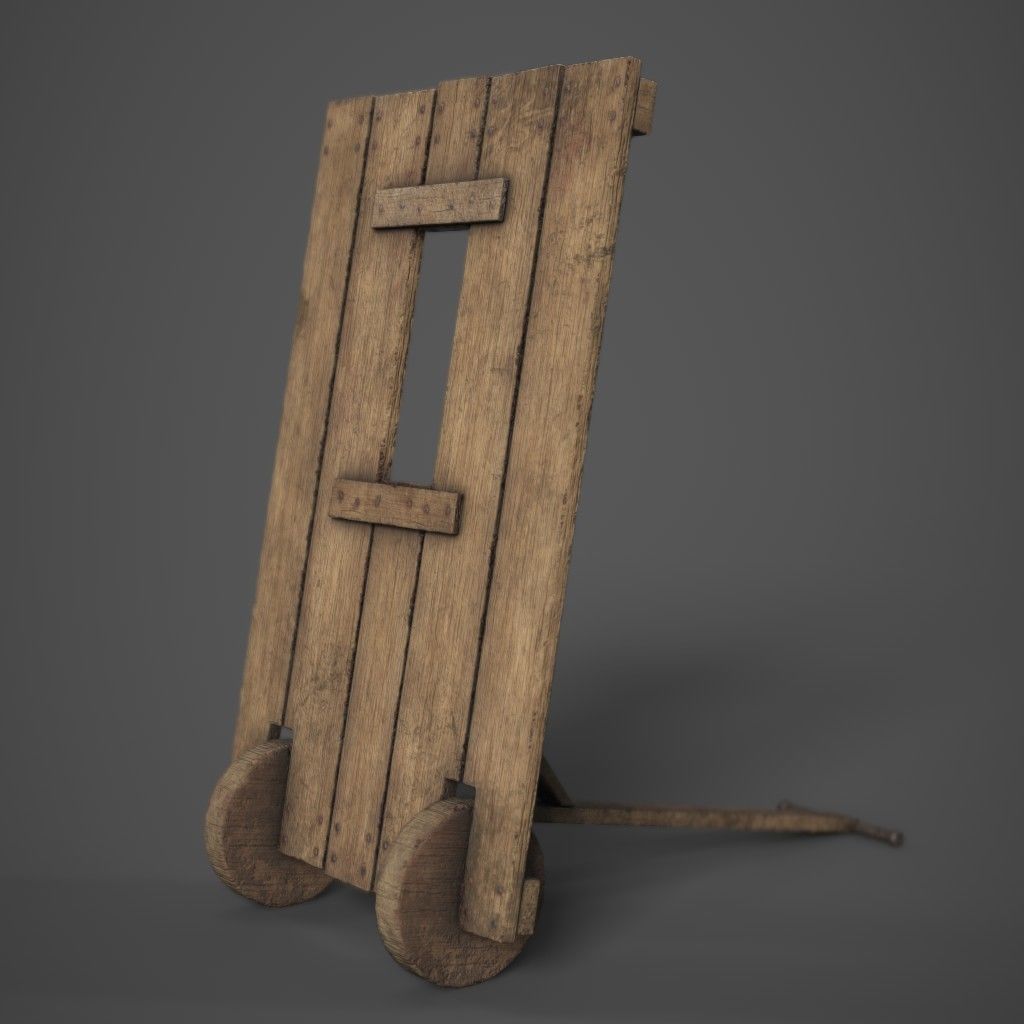 Medieval Mantlet Low-poly 3D model_1
