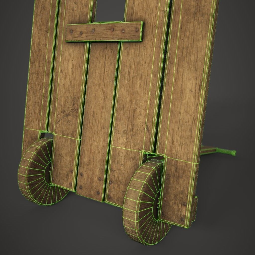 Medieval Mantlet Low-poly 3D model_10