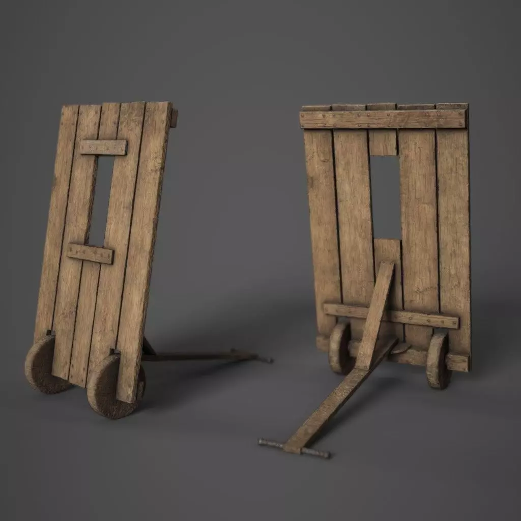 Medieval Mantlet Low-poly 3D model_0