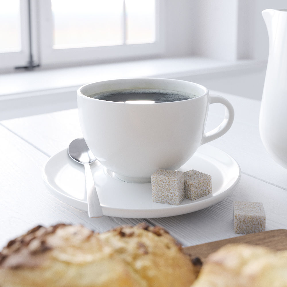 Decor Set Chocolate Croissant 3D model_1