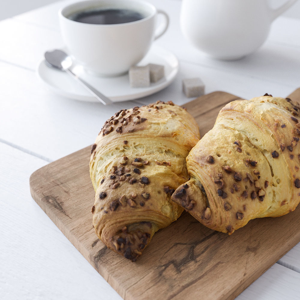 Decor Set Chocolate Croissant 3D model_2