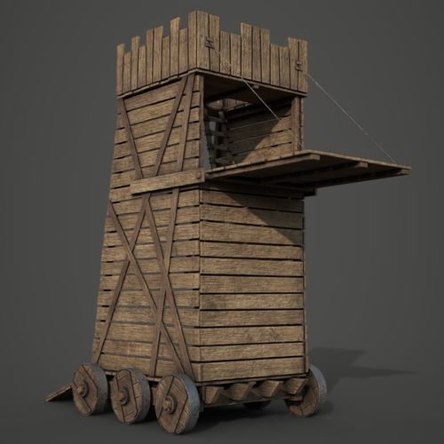 Medieval Siege Tower Low-poly 3D model