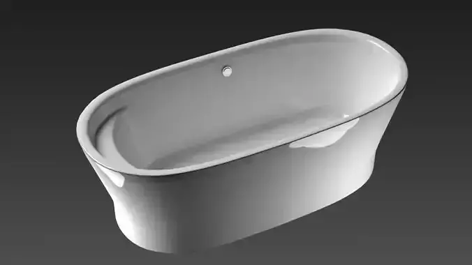 Bathroom oval bathtub 3D model