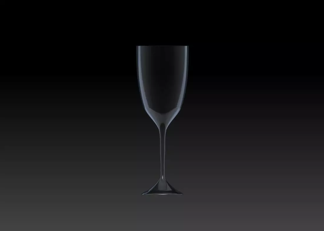 cup 2 champagne glass Low-poly 3D model