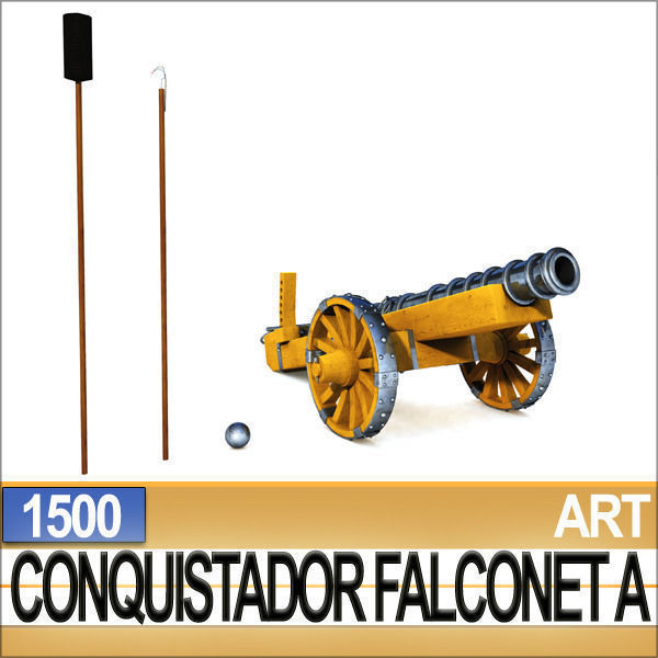 Conquistador Cannon Falconet A 1500 3D model_3