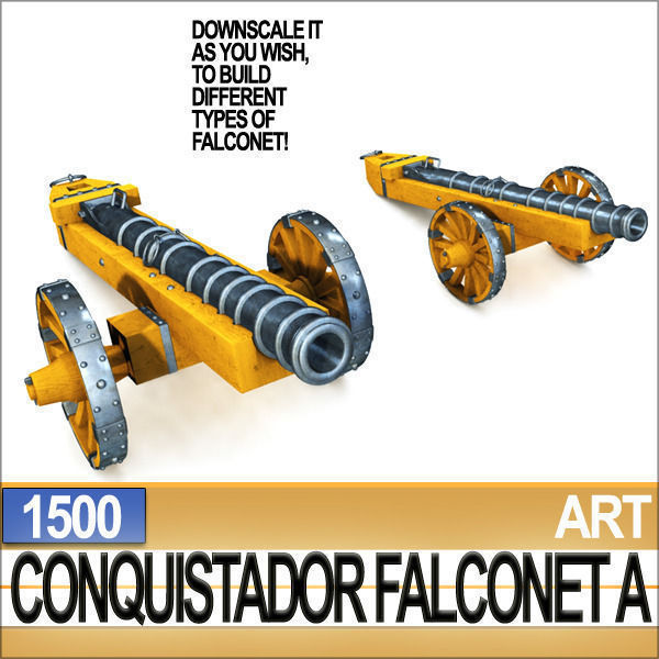 Conquistador Cannon Falconet A 1500 3D model_5