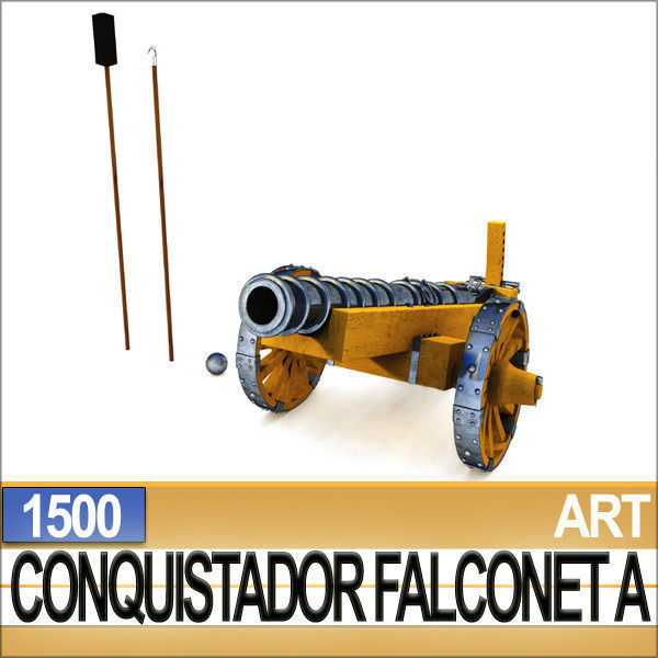 Conquistador Cannon Falconet A 1500 3D model_2