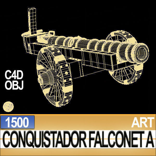 Conquistador Cannon Falconet A 1500 3D model_7