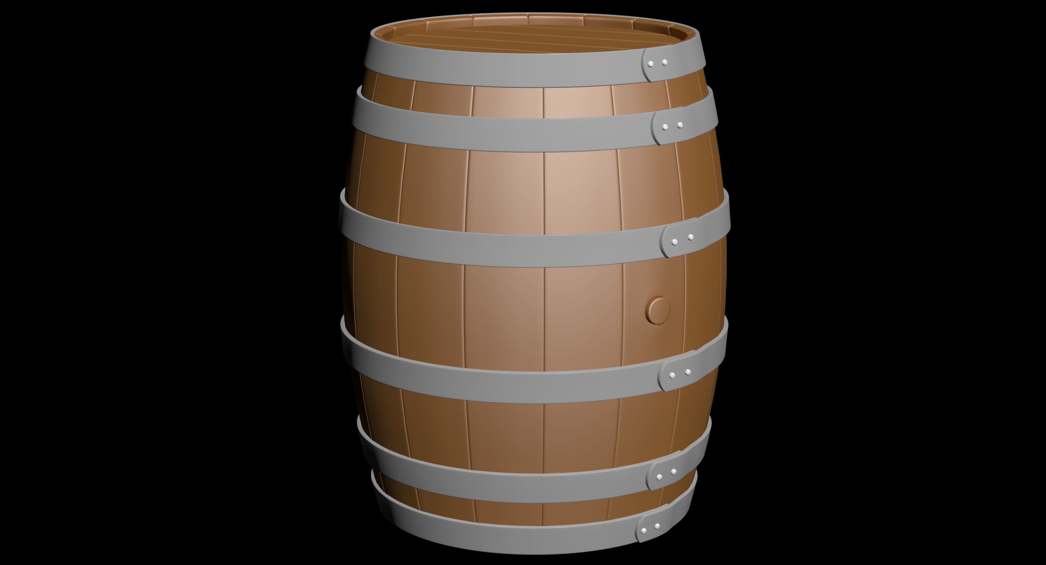 Wooden Barrel 3D model 3D model_1