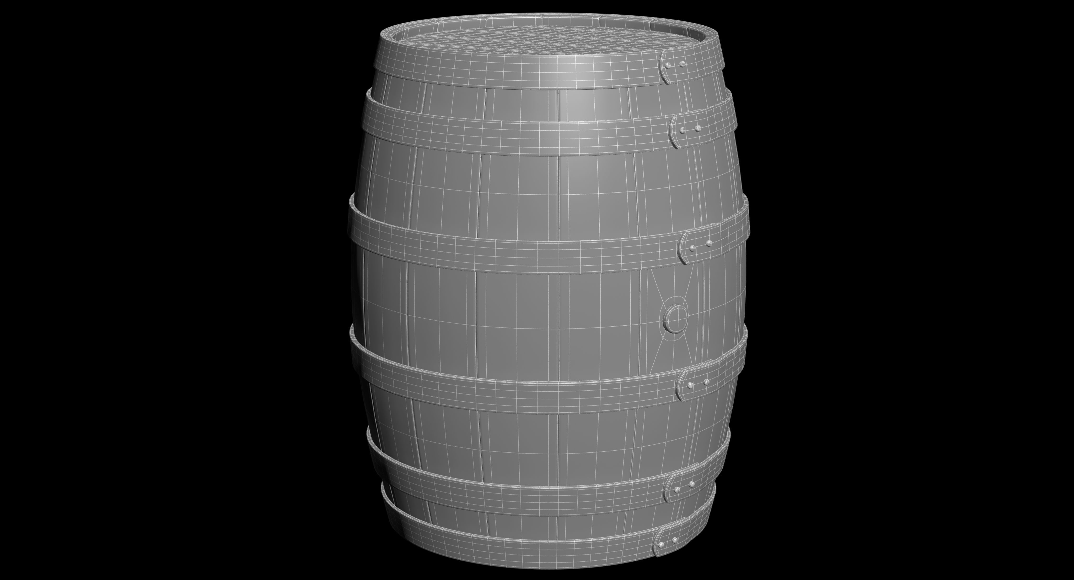 Wooden Barrel 3D model 3D model_2