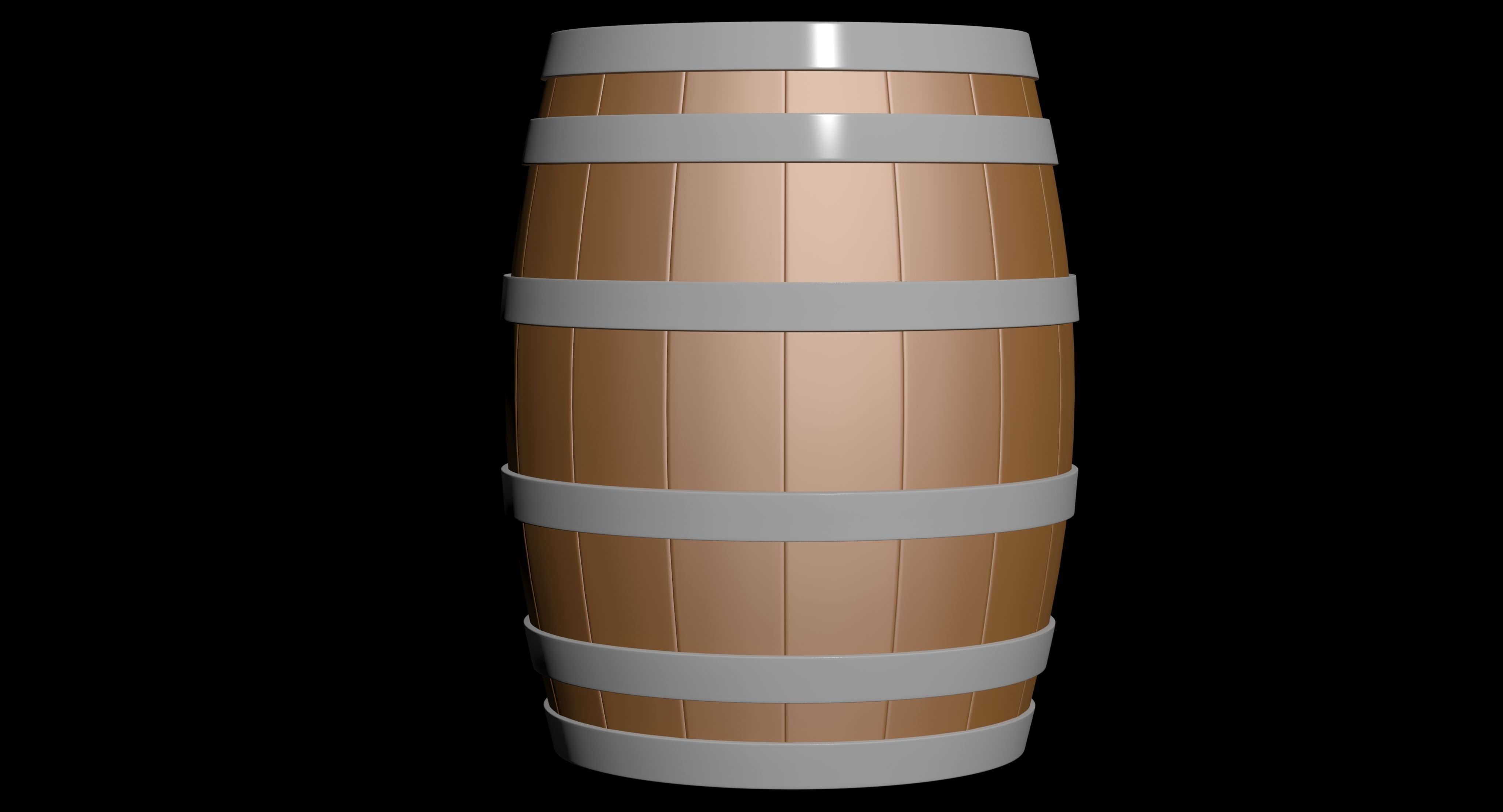 Wooden Barrel 3D model 3D model_3