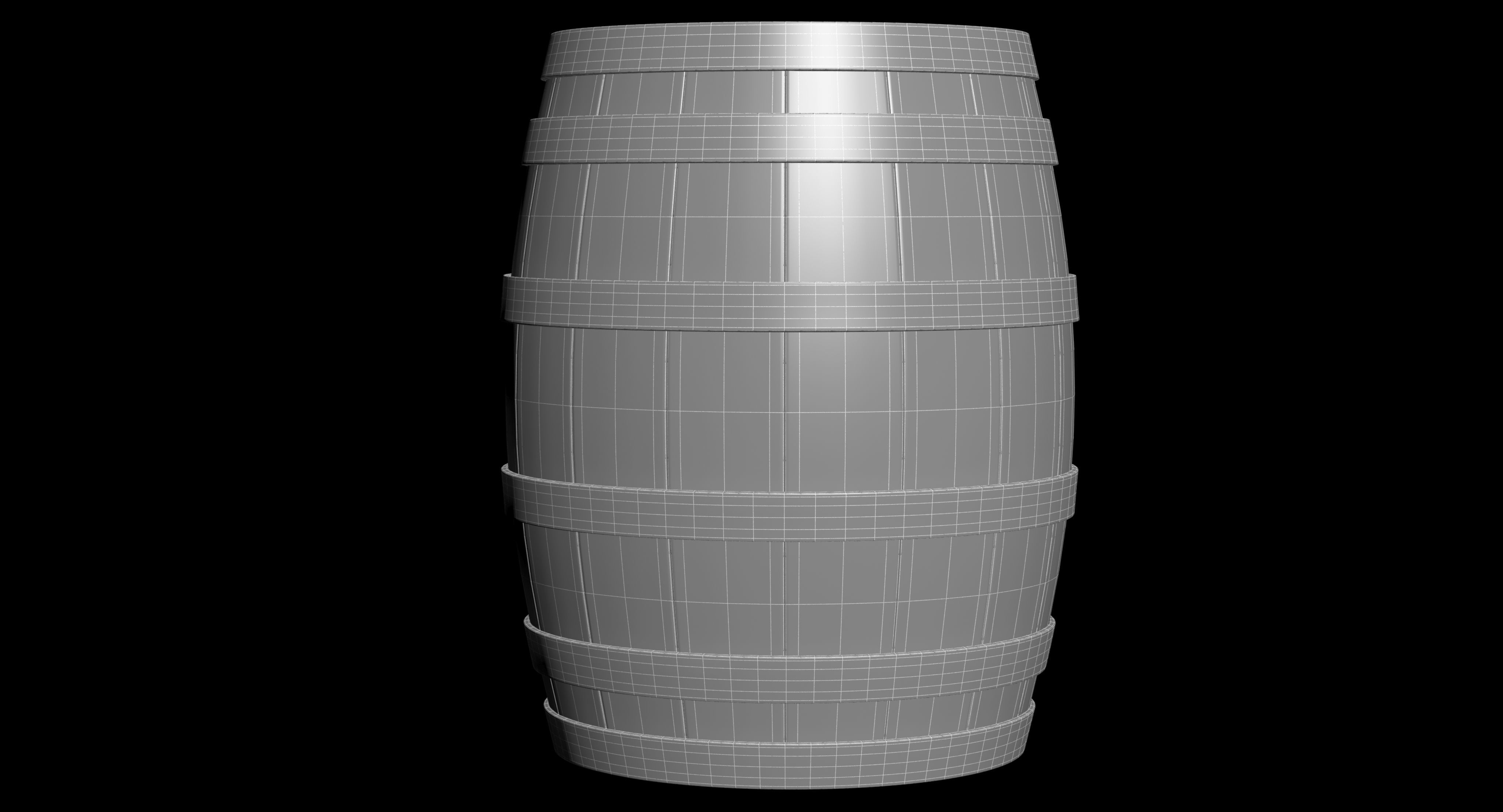 Wooden Barrel 3D model 3D model_4